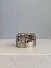 Load image into Gallery viewer, Old European diamond tank ring in 9ct white gold.
