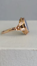 Load image into Gallery viewer, Australian Opal doublet c1930s rosey 9ct gold ring
