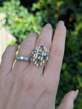 Load image into Gallery viewer, c1970s Brutalist Australian sapphire ring in 14k yellow gold

