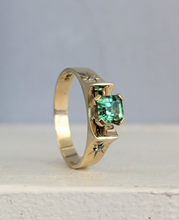 Load image into Gallery viewer, Jungle Green Tourmaline Star ✨ 9ct yellow gold
