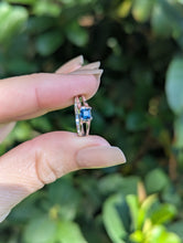 Load image into Gallery viewer, Brilliant blue Australian sapphire in an high artful 9ct white gold ring
