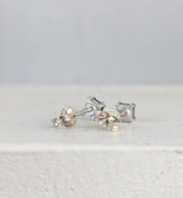 Load image into Gallery viewer, Luminous green Australian sapphire silver studs c1980s
