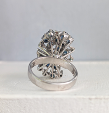 Load image into Gallery viewer, Vintage Australian sapphire spray ring in sterling silver c1970s
