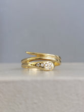 Load image into Gallery viewer, Heavy Vintage Italian Snake ring set with Goshenite 18ct
