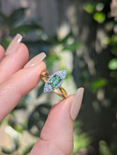 Load image into Gallery viewer, Luminous Parti sapphire &amp; diamond navette 18ct
