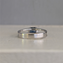 Load image into Gallery viewer, Brilliant blue Australian sapphire in an high artful 9ct white gold ring
