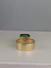 Load image into Gallery viewer, Architectural minimalist Tourmaline ring 9ct yellow gold

