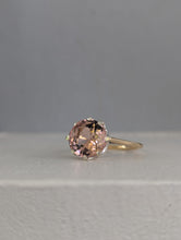 Load image into Gallery viewer, Baby pink natural tourmaline in vintage 9ct yellow and white gold
