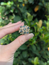 Load image into Gallery viewer, c1970s Brutalist Australian sapphire ring in 14k yellow gold
