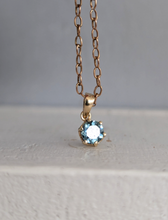 Load image into Gallery viewer, Teal blue green sapphire in 9ct yellow gold pendant

