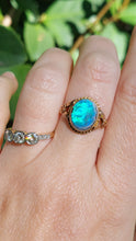 Load image into Gallery viewer, Australian Opal doublet c1930s rosey 9ct gold ring
