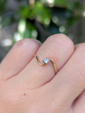 Load image into Gallery viewer, Dainty diamond bypass swirl c1980s 9ct yellow gold
