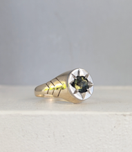 Load image into Gallery viewer, The Wattle Star ⭐ 9ct yellow white gold Parti sapphire star signet
