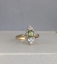 Load image into Gallery viewer, Luminous Parti sapphire &amp; diamond navette 18ct
