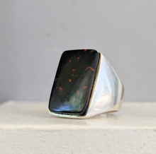 Load image into Gallery viewer, Large vintage German bloodstone signet in silver
