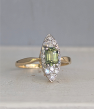 Load image into Gallery viewer, Luminous Parti sapphire &amp; diamond navette 18ct
