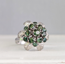 Load image into Gallery viewer, Vintage c1970s Silver Australian sapphire flower cluster
