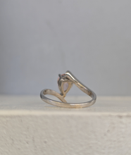 Load image into Gallery viewer, Pink cherry blossom tourmaline in 9ct white gold bypass ring

