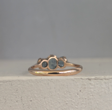 Load image into Gallery viewer, c1930s Australian sapphire trilogy in 9ct rosey yellow gold.
