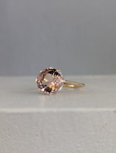 Load image into Gallery viewer, Baby pink natural tourmaline in vintage 9ct yellow and white gold
