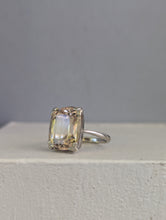 Load image into Gallery viewer, Silver French Art Deco Peach topaz ring
