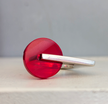 Load image into Gallery viewer, 1980s cherry lucite sterling silver ring by Tego
