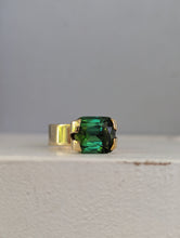 Load image into Gallery viewer, Architectural minimalist Tourmaline ring 9ct yellow gold

