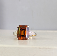Load image into Gallery viewer, Art Deco c1930 zircon and diamond in 18ct yellow and white gold ring
