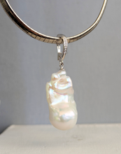 Load image into Gallery viewer, Baroque pearl on vintage Italian omega in sterling silver 925
