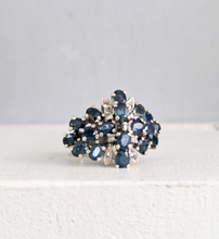 Load image into Gallery viewer, East West vintage Australian sapphire ring c1970s silver
