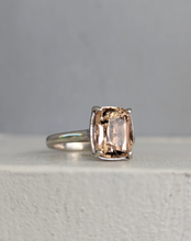 Load image into Gallery viewer, Golden topaz and diamonds in vintage silver 925
