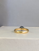 Load image into Gallery viewer, Bright dark blue Australian sapphire in handmade 18ct yellow and white gold
