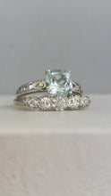 Load image into Gallery viewer, Etherial aquamarine ring in 9ct white gold.
