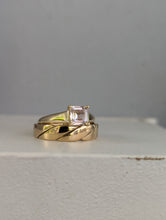 Load image into Gallery viewer, Square cut pale pink Harts Ranges zircon in vintage 9ct
