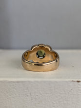 Load image into Gallery viewer, Luminous Australian parti sapphire in handmade 9ct yellow gold buttercup setting likely Early Australian
