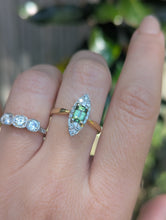 Load image into Gallery viewer, Luminous Parti sapphire &amp; diamond navette 18ct
