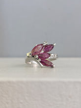 Load image into Gallery viewer, Vintage Australian Ruby and spinel spray ring set in sterling silver
