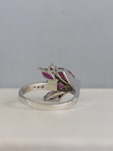 Load image into Gallery viewer, Vintage Australian Ruby and spinel spray ring set in sterling silver
