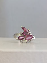 Load image into Gallery viewer, Vintage Australian Ruby and spinel spray ring set in sterling silver
