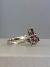 Load image into Gallery viewer, Vintage Australian Ruby and spinel spray ring set in sterling silver
