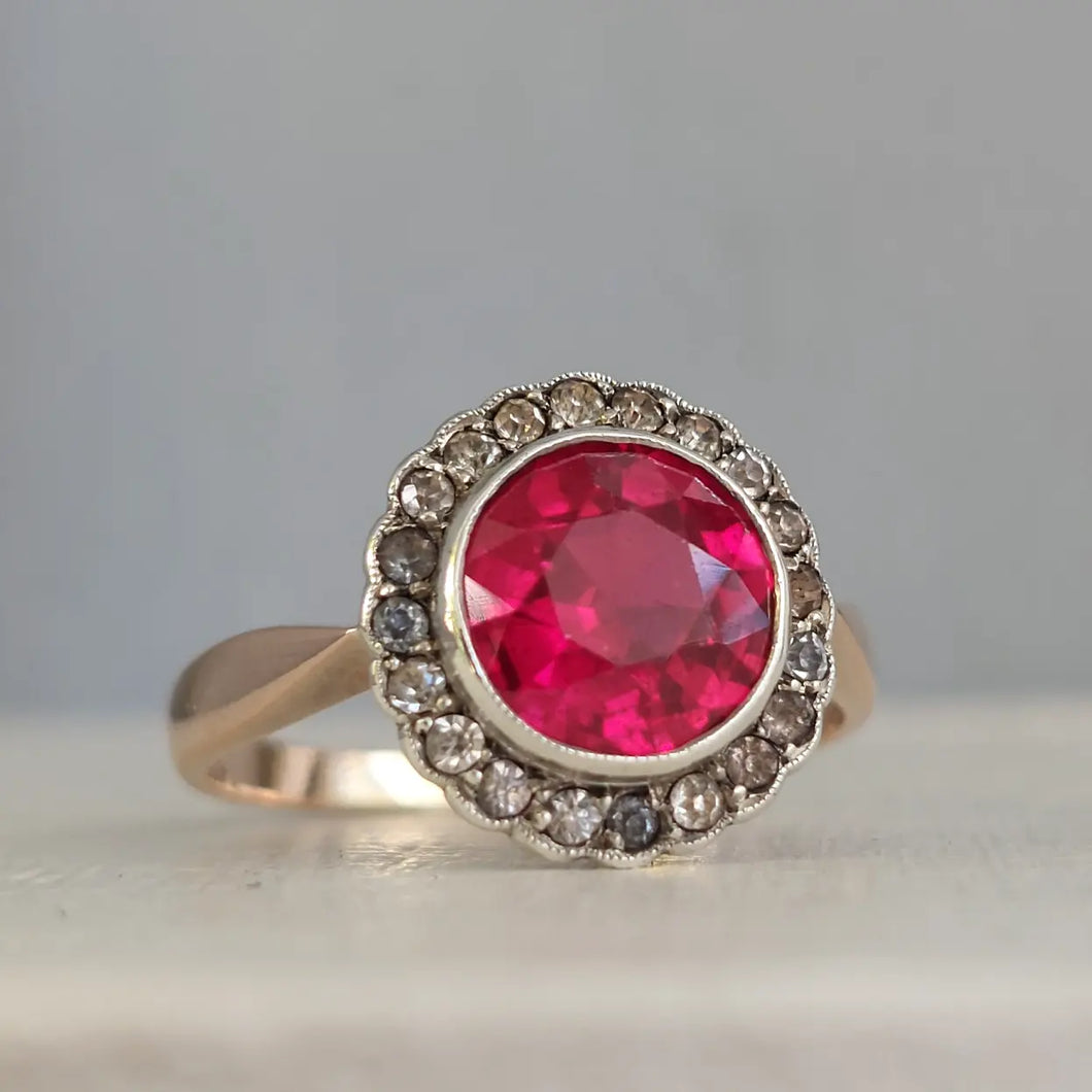Victorian ruby ring 9ct gold