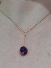 Load image into Gallery viewer, Art deco glass drop pendant 9ct gold
