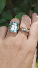 Load and play video in Gallery viewer, Majestic natural aquamarine ring c1950s
