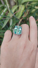 Load and play video in Gallery viewer, Remarkable natural aquamarine ring c1950s
